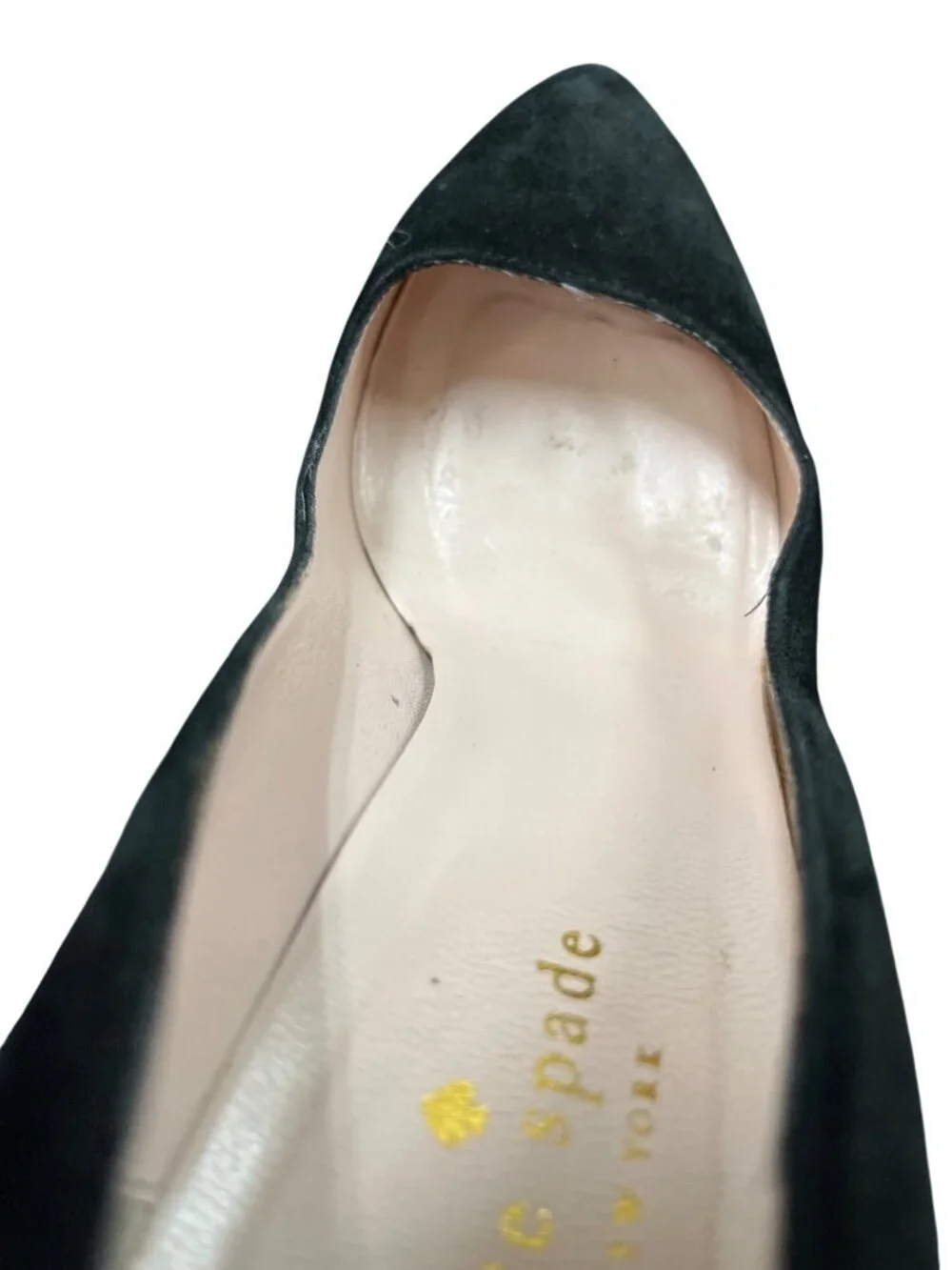 Kate Spade wms Italy made black leather suede 4.5